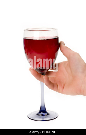 Hand und Wein Glas Stockfoto