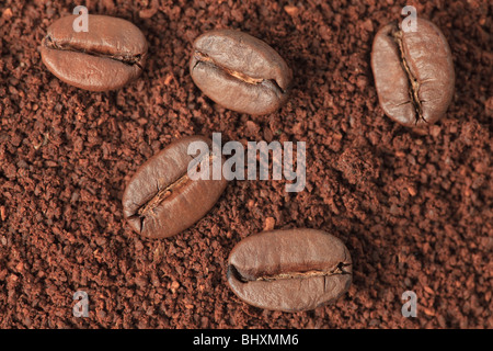 Makroaufnahme von Kaffee-Hintergrund Stockfoto