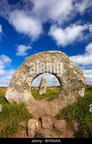 Männer-An-Tol, alten stehenden Steinen West Penwith Moor Stockfoto