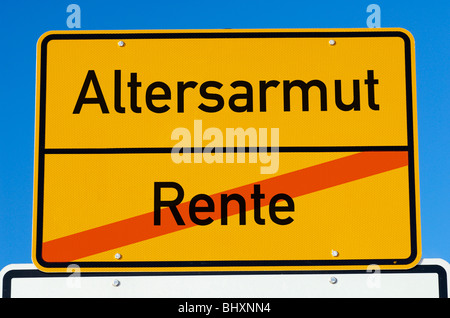 Melden Sie für Ruhestand und Alter Armut Stockfoto