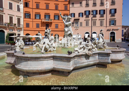 Der Neptun-Brunnen (Fontana del Nettuno) Stockfoto