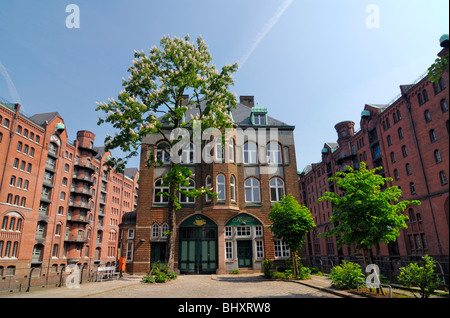 Das Wasserschloss in der Speicherstadt, Hamburg, Deutschland Stockfoto