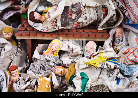 gepackte Krippen Figuren Stockfoto