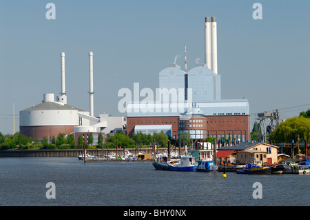 CHP Heizkraftwerk Tiefstack in Rothenburgsort, Hamburg, Deutschland, Stockfoto