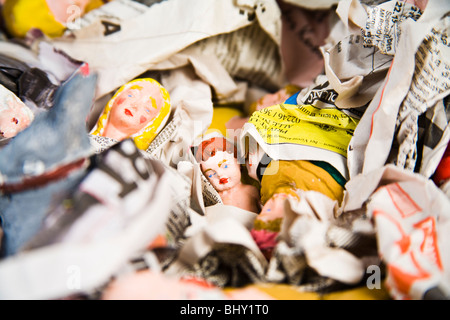 gepackte Krippen Figuren Stockfoto