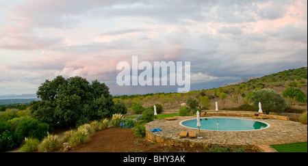 Pool auf der Finca Sos Ferres in der Nähe von Manacor auf Mallorca in Spanien Stockfoto