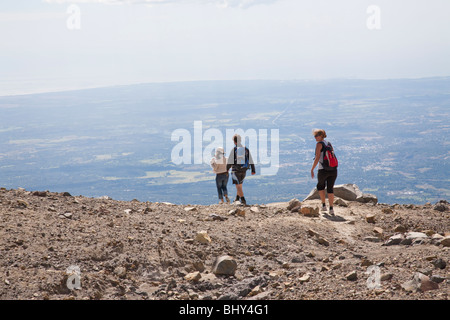 Touristen, die trekking-Vulkan Santa Ana, Cerro Verde, El Salvador Stockfoto