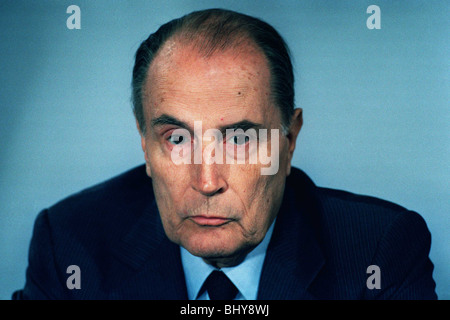 FRANCOIS MITTERRAND Präsident von Frankreich 18. Juli 1991 Stockfoto