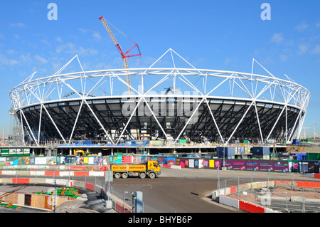 London Olympische Paralympische Spiele 2012 Hauptsportstadion Bau Baustelle Bauarbeiten in Progress Stratford Newham East London England UK Stockfoto