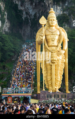 Pilger am Thaipusam Malaysia 2010, Thaipusam ist ein Hindu-Festival vor allem von der tamilischen Gemeinschaft gefeiert. Stockfoto