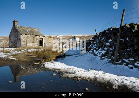 Die Ruinen von Gayle Beck Lodge, zwischen Ingleton und Hawes in Yorkshire Dales Stockfoto