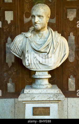 Büste des römischen Kaisers Publius Septimius Geta im Palazzo Altemps, ca. 210 AD. Stockfoto