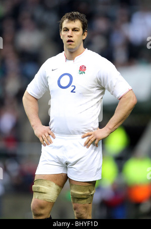 LOUIS DEACON ENGLAND & LEICESTER TIGERS RU TWICKENHAM MIDDLESEX ENGLAND 27. Februar 2010 Stockfoto