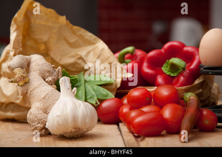 Gemüse-Gewürze in der Küche Stockfoto