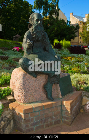 Dichter-Statue in Neustadt Bezirk von Riga Lettland Europa Stockfoto