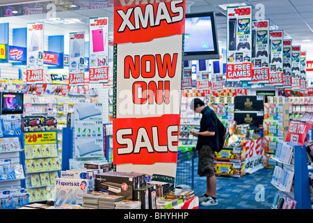 Weihnachts-Shopping Verkaufsschild, Auckland, Neuseeland Stockfoto