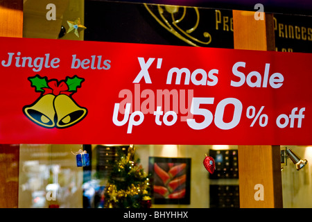 Weihnachts-Shopping Verkaufsschild, Auckland, Neuseeland Stockfoto