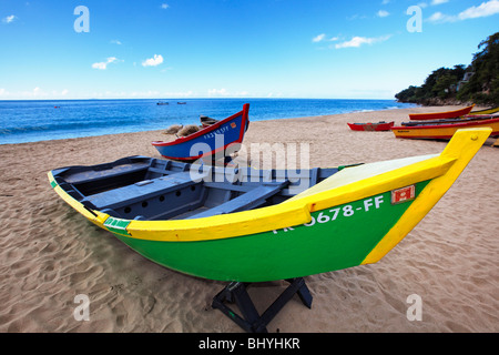 Nahaufnahme von bunten Boote, Crashboat Beach, Puerto Rico Stockfoto