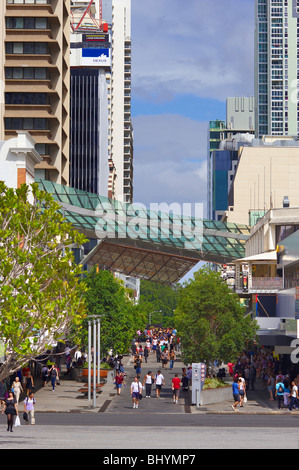 Albert Street und Queen Street Mall Brisbane Australien Stockfoto