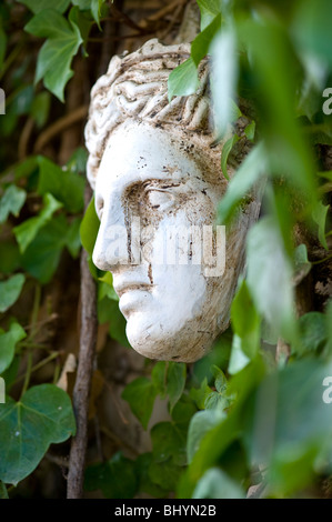 Skulptur an der Fassade in Valldemossa auf Mallorca in Spanien Stockfoto