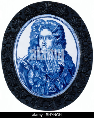 Eine delfter Plakette von Prince George, 1704. Artist: Unbekannt Stockfoto