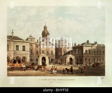 "Ein Blick der Horse Guards in Whitehall, London. Artist: Unbekannt Stockfoto