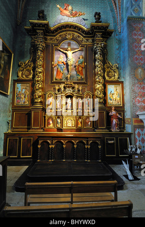 Salviac (46): Kirche von "Saint Jacques-le-Gewalt" (Jakobus, den Sohn des Zebedäus) Stockfoto