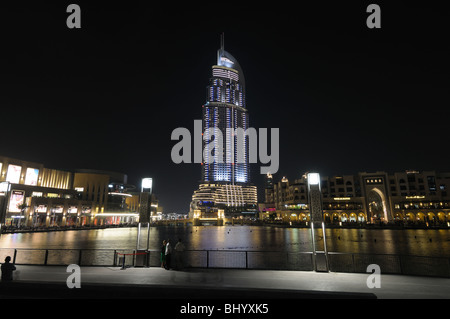 Adresse Hotel in der Nacht. Dubai, Vereinigte Arabische Emirate Stockfoto