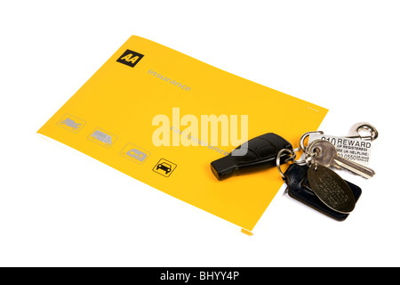 AA Auto Versicherung vor einem weißen Hintergrund Stockfoto