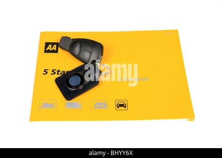 Aa Auto Versicherung gegen einen weißen Hintergrund Stockfoto