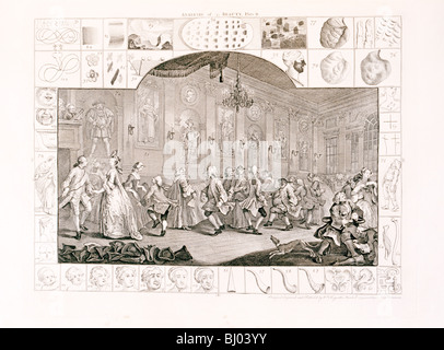 "Analyse der Schönheit Platte II", 1753. Künstler: William Hogarth Stockfoto