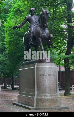 Paul Revere Statue auf der Paul Revere Mall, Boston, Massachusetts, USA Stockfoto