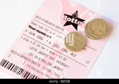 UK Lotto ticket Stockfoto