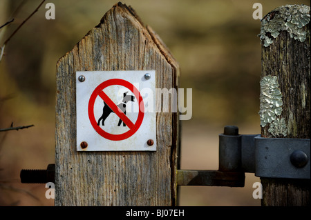 Keine Hunde erlaubt bei der RSPB Pulborough Brooks Nature Reserve West Sussex UK Stockfoto