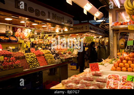 St. Josep La Boqueria Mercat - Barcelona - Spanien Stockfoto