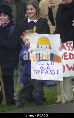 Bypass-Demonstranten wollen ihren Weg um Stoke Hammond, Bucks UK gebaut sehen Stockfoto