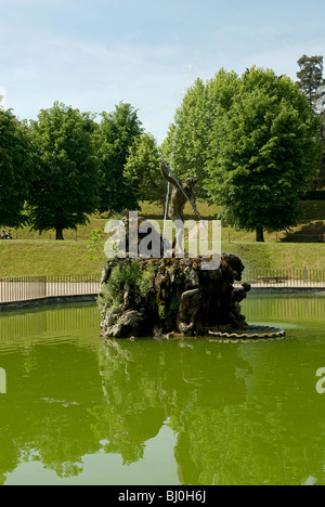 Brunnen von Neptun, der Boboli-Gärten, Florenz (Firenze), UNESCO World Heritage Site, Toskana, Italien, Europa Stockfoto
