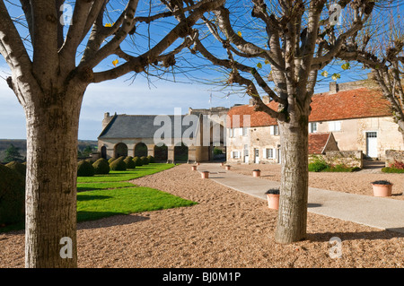 Inneren Schlosshof, Le Grand-Pressigny, Sud-Touraine, Frankreich. Stockfoto