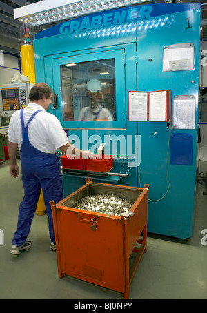 Herstellung von 5-Cent-Münzen in der staatlichen Münze Berlin Stockfoto