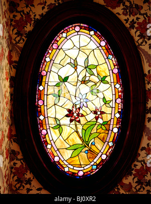 Innenansicht der Glasfenster, zwei Meeting Street Inn, c1892, Bett & Frühstück, Charleston, South Carolina, USA Stockfoto