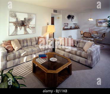 Wohnzimmer in einem gehobenen Haushalt in einem Vorort von Philadelphia, Pennsylvania Stockfoto