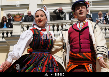 Zofia Solarz "Promni" künstlerische Folk Dance Ensemble aus Warschau Landwirtschaftsuniversität während ihrer show Stockfoto