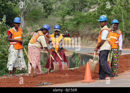 Straßenbau, Matale, Sri Lanka Stockfoto