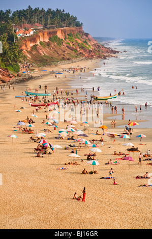 Reinwaschen Strand Varkala Kerala Indien Stockfoto