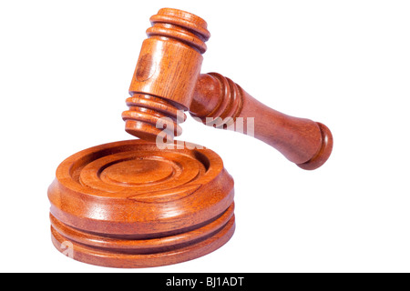 Hammer Hammer auf isolierten weißen Hintergrund auffällig Stockfoto