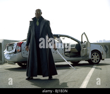 MATRIX RELOADED - 2003 Warner/Village Roadshow Film mit Laurence Fishburne als Morpheus Stockfoto