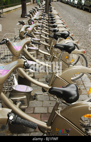 Velib Fahrräder zu mieten in Montmartre Paris Frankreich Stockfoto