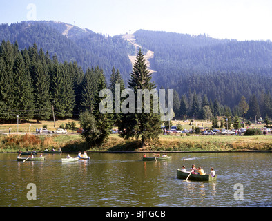 See-Szene, in der Nähe von Brasov, Kronstadt County, Poiana Brasov, Siebenbürgen, Rumänien Stockfoto