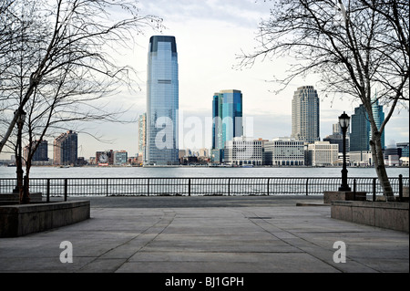 Hudson River Esplanade in Battery Park City, New York, NY USA Stockfoto