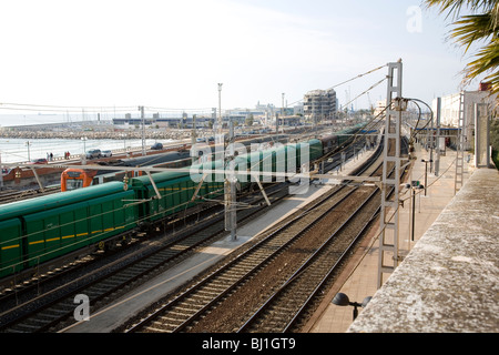 Eisenbahn-Netzwerk - Tarragona - Spanien Stockfoto